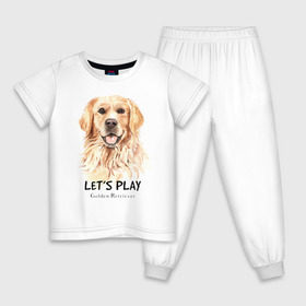 Детская пижама хлопок с принтом Золотистый ретривер , 100% хлопок |  брюки и футболка прямого кроя, без карманов, на брюках мягкая резинка на поясе и по низу штанин
 | Тематика изображения на принте: golden retriever | золотистый ретривер | ретривер | собака | собаки