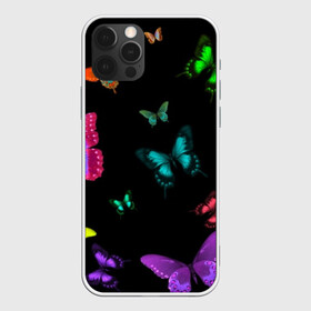 Чехол для iPhone 12 Pro с принтом Ночные Бабочки , силикон | область печати: задняя сторона чехла, без боковых панелей | butterfly | бабочка | бабочки | биология | животные | краски | крылья | насекомые | ночь | разноцветные | черный | яркие