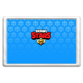 Магнит 45*70 с принтом BRAWL STARS | БРАВЛ СТАРС BLUE , Пластик | Размер: 78*52 мм; Размер печати: 70*45 | Тематика изображения на принте: android | brawl stars | games | mobile game | stars | игры | мобильные игры