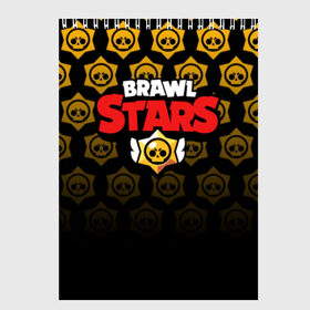 Скетчбук с принтом BRAWL STARS , 100% бумага
 | 48 листов, плотность листов — 100 г/м2, плотность картонной обложки — 250 г/м2. Листы скреплены сверху удобной пружинной спиралью | Тематика изображения на принте: android | brawl stars | games | mobile game | stars | игры | мобильные игры