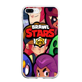 Чехол для iPhone 7Plus/8 Plus матовый с принтом BRAWL STARS , Силикон | Область печати: задняя сторона чехла, без боковых панелей | 8 bit | 8 бит | bibi | brawl stars | crow | el brown | leon | leon shark | max | mr.p | sally leon | shark | stars | virus | werewolf | акула | биби | вирус | ворон | леон | оборотень | пингвин