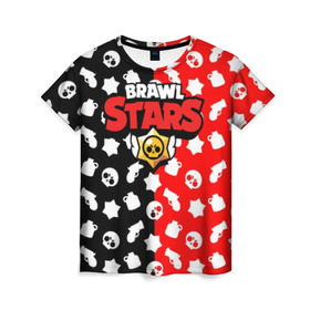 Женская футболка 3D с принтом BRAWL STARS , 100% полиэфир ( синтетическое хлопкоподобное полотно) | прямой крой, круглый вырез горловины, длина до линии бедер | android | brawl stars | games | mobile game | stars | игры | мобильные игры