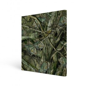 Холст квадратный с принтом Лесной камуфляж , 100% ПВХ |  | Тематика изображения на принте: камуфляж | лесной камуфляж