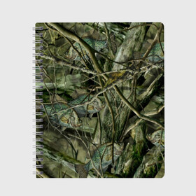 Тетрадь с принтом Лесной камуфляж , 100% бумага | 48 листов, плотность листов — 60 г/м2, плотность картонной обложки — 250 г/м2. Листы скреплены сбоку удобной пружинной спиралью. Уголки страниц и обложки скругленные. Цвет линий — светло-серый
 | Тематика изображения на принте: камуфляж | лесной камуфляж