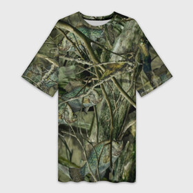 Платье-футболка 3D с принтом Лесной камуфляж ,  |  | камуфляж | лесной камуфляж
