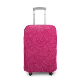 Чехол для чемодана 3D с принтом Абстракция. , 86% полиэфир, 14% спандекс | двустороннее нанесение принта, прорези для ручек и колес | абстракция | знаки | розовая | розовые | розовый | треугольники | фигуры | эксцентрические