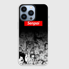 Чехол для iPhone 13 Pro с принтом Senpai ,  |  | 2 versia | ahegao | anime | manga | paint | red | sempai | senpai | sup | supreme | trend | white | аниме | белый | манга | семпай | сенпай | суп | суприм