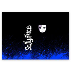 Поздравительная открытка с принтом Sally Face (26) , 100% бумага | плотность бумаги 280 г/м2, матовая, на обратной стороне линовка и место для марки
 | face | fisher | larry johnson | mask | sally | sally face | sally fisher | демоны | духи | маска | призраки | салли | салли фейс | салли фишер | фейс