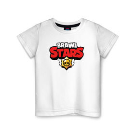 Детская футболка хлопок с принтом BRAWL STARS , 100% хлопок | круглый вырез горловины, полуприлегающий силуэт, длина до линии бедер | android | brawl stars | games | mobile game | stars | игры | мобильные игры