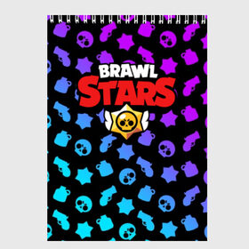 Скетчбук с принтом BRAWL STARS , 100% бумага
 | 48 листов, плотность листов — 100 г/м2, плотность картонной обложки — 250 г/м2. Листы скреплены сверху удобной пружинной спиралью | 8 bit | 8 бит | bibi | brawl stars | crow | el brown | leon | leon shark | max | mr.p | sally leon | shark | stars | virus | werewolf | акула | биби | вирус | ворон | леон | оборотень | пингвин