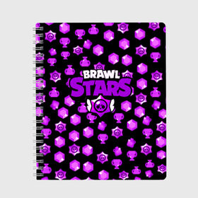 Тетрадь с принтом BRAWL STARS , 100% бумага | 48 листов, плотность листов — 60 г/м2, плотность картонной обложки — 250 г/м2. Листы скреплены сбоку удобной пружинной спиралью. Уголки страниц и обложки скругленные. Цвет линий — светло-серый
 | android | brawl stars | games | mobile game | stars | игры | мобильные игры