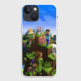 Чехол для iPhone 13 mini с принтом MINECRAFT ,  |  | blade | blocks | creeper | cubes | game | ken | mine craft | minecraft | mobs | sword | игры | крипер | майн крафт | майнкрафт | моб