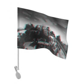 Флаг для автомобиля с принтом MINECRAFT GLITCH , 100% полиэстер | Размер: 30*21 см | blade | blocks | creeper | cubes | game | ken | mine craft | minecraft | mobs | sword | игры | крипер | майн крафт | майнкрафт | моб