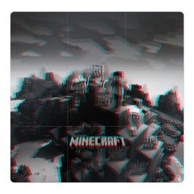 Магнитный плакат 3Х3 с принтом MINECRAFT GLITCH , Полимерный материал с магнитным слоем | 9 деталей размером 9*9 см | blade | blocks | creeper | cubes | game | ken | mine craft | minecraft | mobs | sword | игры | крипер | майн крафт | майнкрафт | моб