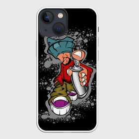 Чехол для iPhone 13 mini с принтом Граффити ,  |  | art | beard | cartoon | cool | finger | graffiti | guy | hand | hat | pattern | red | shoes | sneakers | street | teenager | urban | баллончик | борода | граффити | искусство | классный | клёвый | красный | кроссовки | крутой | обувь | палец | парень | по