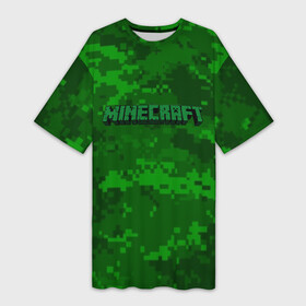 Платье-футболка 3D с принтом MINECRAFT PIXEL ,  |  | blade | blocks | creeper | cubes | game | ken | mine craft | minecraft | mobs | sword | игры | крипер | майн крафт | майнкрафт | моб