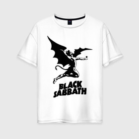 Женская футболка хлопок Oversize с принтом Black Sabbath , 100% хлопок | свободный крой, круглый ворот, спущенный рукав, длина до линии бедер
 | black sabbath | hard rock | heavy metal | блэк сабат | группы | метал | музыка | оззи осборн | рок | хард рок | хэви метал