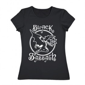 Женская футболка хлопок с принтом Black Sabbath , 100% хлопок | прямой крой, круглый вырез горловины, длина до линии бедер, слегка спущенное плечо | black sabbath | hard rock | heavy metal | блэк сабат | группы | метал | музыка | оззи осборн | рок | хард рок | хэви метал