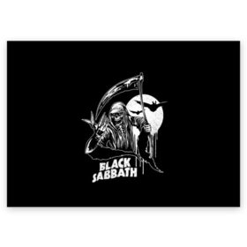 Поздравительная открытка с принтом Black Sabbath , 100% бумага | плотность бумаги 280 г/м2, матовая, на обратной стороне линовка и место для марки
 | Тематика изображения на принте: black sabbath | hard rock | heavy metal | блэк сабат | группы | метал | музыка | оззи осборн | рок | хард рок | хэви метал