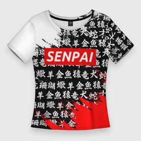 Женская футболка 3D Slim с принтом SENPAI ,  |  | ahegao | anime | kawai | kowai | oppai | otaku | senpai | sugoi | waifu | yandere | аниме | ахегао | ковай | культура | отаку | сенпай | тренд | яндере
