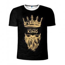 Мужская футболка 3D спортивная с принтом Живи, как король , 100% полиэстер с улучшенными характеристиками | приталенный силуэт, круглая горловина, широкие плечи, сужается к линии бедра | beard | black | color | cool | crown | hipster | king | lady | like | live | mustache | power | royal | strength | super | trend | yellow | борода | власть | желтый | живи | как | королевская | король | корона | круто | особа | сила | супер | тренд | усы 