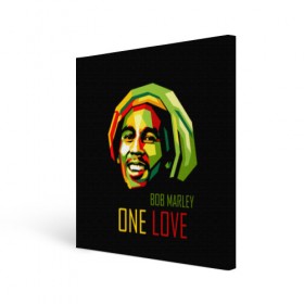 Холст квадратный с принтом Боб Марли , 100% ПВХ |  | bob marley | one love | боб марли