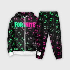 Детский костюм 3D с принтом FORTNITE x MARSHMELLO ,  |  | 2019 | armor | armour | cybersport | dj | esport | fortnite | game | glitch | logo | marshmello | season 9 | usa | америка | броня | глитч | игра | киберспорт | клубная музыка | маршмелло | 