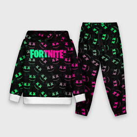 Детский костюм 3D (с толстовкой) с принтом FORTNITE x MARSHMELLO ,  |  | 2019 | armor | armour | cybersport | dj | esport | fortnite | game | glitch | logo | marshmello | season 9 | usa | америка | броня | глитч | игра | киберспорт | клубная музыка | маршмелло | 