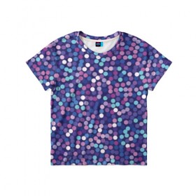 Детская футболка 3D с принтом Пурпурные конфетти , 100% гипоаллергенный полиэфир | прямой крой, круглый вырез горловины, длина до линии бедер, чуть спущенное плечо, ткань немного тянется | Тематика изображения на принте: 