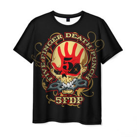 Мужская футболка 3D с принтом Five Finger Death Punch , 100% полиэфир | прямой крой, круглый вырез горловины, длина до линии бедер | Тематика изображения на принте: 5fdp | ffdp | five finger death punch | metal | альтернатива | группы | метал | музыка | хеви метал