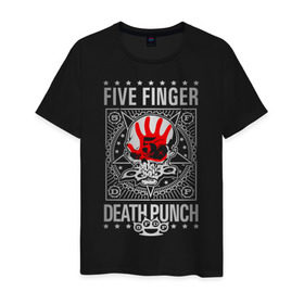 Мужская футболка хлопок с принтом Five Finger Death Punch , 100% хлопок | прямой крой, круглый вырез горловины, длина до линии бедер, слегка спущенное плечо. | Тематика изображения на принте: 5fdp | ffdp | five finger death punch | metal | альтернатива | группы | метал | музыка | хеви метал