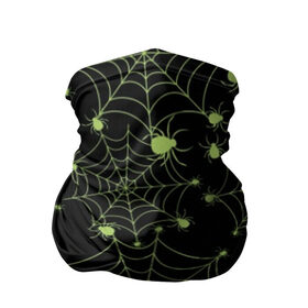 Бандана-труба 3D с принтом Зелёная паутина , 100% полиэстер, ткань с особыми свойствами — Activecool | плотность 150‒180 г/м2; хорошо тянется, но сохраняет форму | background | black | cobweb | color | gothic | green | halloween | holiday | insect | pattern | spider | weave | web | готика | зеленый | насекомое | паук | паутина | плести | праздник | сеть | узор | фон | хэллоуин | цвет | черный