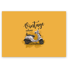 Поздравительная открытка с принтом Винтажный скутер , 100% бумага | плотность бумаги 280 г/м2, матовая, на обратной стороне линовка и место для марки
 | background | black | city | color | cool | gray | mope | motorcycle | retro | scooter | style | technique | urban | vintage | white | yellow | белый | винтаж | город | городской | двухколёсный | желтый | мопед | мотороллер | мотоцикл | прикольно | ретро |