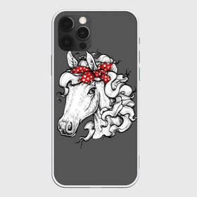 Чехол для iPhone 12 Pro Max с принтом Белая лошадь , Силикон |  | animal | background | bandana | black | color | cool | fauna | gray | head | headdre | hipster | horse | image | look | mane | red | white | world | бандана | белый | взгляд | голова | головной | грива | животное | животный | имидж | конь | красный | лоша