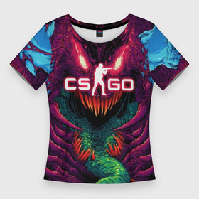 Женская футболка 3D Slim с принтом CS GO Hyper Beast ,  |  | Тематика изображения на принте: 2019 | computer game | counter strike | cs | cs go | csgo | dota | dota2 | game | howl | hyperbeast | warning | автомат | вой | го | игрок | компьютерная игра | контр страйк | контра | кс | оружие | турнир