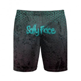 Мужские шорты 3D спортивные с принтом Sally Face (Соты). ,  |  | face | game | horror | larry | sally | sally face | sanity s fall | игра | ларри | мальчик с протезом | салли | салли фейс | ужасы