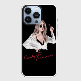 Чехол для iPhone 13 Pro с принтом Сладкая принцесса ,  |  | beauty | black | cool | face | girl | hair | lollipop | long | princess | queen | red | sloga | sweet | white | woman | young | белый | блондинка | волосы | девушка | женщина | конфетка | королева | красный | красотка | леденец | лицо | молодая 