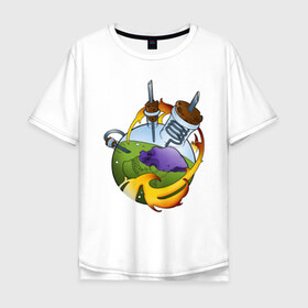 Мужская футболка хлопок Oversize с принтом Череп , 100% хлопок | свободный крой, круглый ворот, “спинка” длиннее передней части | Тематика изображения на принте: алхимия | ересь | наука | череп