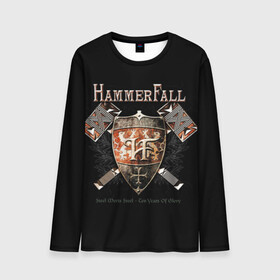 Мужской лонгслив 3D с принтом HammerFall , 100% полиэстер | длинные рукава, круглый вырез горловины, полуприлегающий силуэт | hammerfall | heavy metal | metal | группа | метал | музыка | пауэр метал | рок | хэви метал
