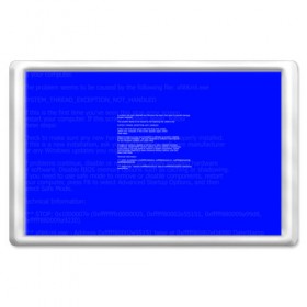 Магнит 45*70 с принтом СИНИЙ ЭКРАН СМЕРТИ , Пластик | Размер: 78*52 мм; Размер печати: 70*45 | anonymus | blue death screen | cod | hack | hacker | it | program | texture | айти | аноним | анонимус | взлом | код | кодинг | программа | программист | текстура | хак | хакер
