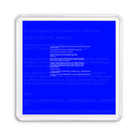 Магнит 55*55 с принтом СИНИЙ ЭКРАН СМЕРТИ , Пластик | Размер: 65*65 мм; Размер печати: 55*55 мм | Тематика изображения на принте: anonymus | blue death screen | cod | hack | hacker | it | program | texture | айти | аноним | анонимус | взлом | код | кодинг | программа | программист | текстура | хак | хакер
