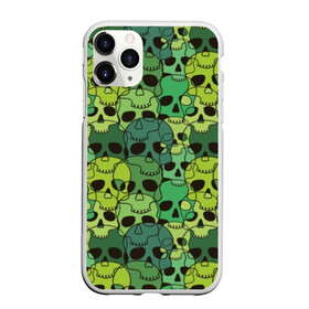 Чехол для iPhone 11 Pro матовый с принтом Зеленые черепа , Силикон |  | anger | black | death | drawing | green | horror | illustration | lime | look | marsh | scary | skull | terrible | болотный | взгляд | зеленый | злость | иллюстрация | рисунок | салатовый | страшный | ужас | ужасный | черепа | черный