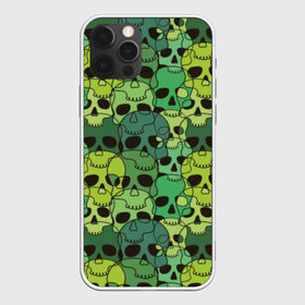 Чехол для iPhone 12 Pro Max с принтом Зеленые черепа , Силикон |  | anger | black | death | drawing | green | horror | illustration | lime | look | marsh | scary | skull | terrible | болотный | взгляд | зеленый | злость | иллюстрация | рисунок | салатовый | страшный | ужас | ужасный | черепа | черный