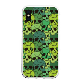 Чехол для iPhone XS Max матовый с принтом Зеленые черепа , Силикон | Область печати: задняя сторона чехла, без боковых панелей | Тематика изображения на принте: anger | black | death | drawing | green | horror | illustration | lime | look | marsh | scary | skull | terrible | болотный | взгляд | зеленый | злость | иллюстрация | рисунок | салатовый | страшный | ужас | ужасный | черепа | черный