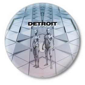 Значок с принтом Detroit: Вecome Human ,  металл | круглая форма, металлическая застежка в виде булавки | 3d | cтать человеком | detroit city | detroit: вecome human | игра | интерактивная | квест | кинематограф | приключения | франция