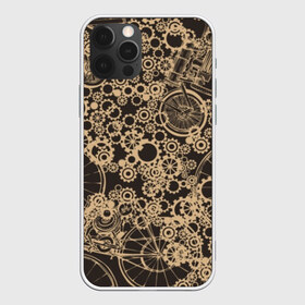 Чехол для iPhone 12 Pro Max с принтом Ретро велосипеды , Силикон |  | bicycles | brown | circle | engine | equipment | gears | mechanism | motor | parts | retro | steampunk | vintage | wheel | велосипеды | винтаж | двигатель | детали | колесо | коричневый | круг | механизм | мотор | ретро | стимпанк | техника | шестеренки