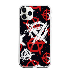 Чехол для iPhone 11 Pro матовый с принтом Анархия , Силикон |  | anarchy | black | color | dots | emblem | red | sign | symbol | white | анархия | белый | знак | красный | символ | точки | цвет | черный | эмблема