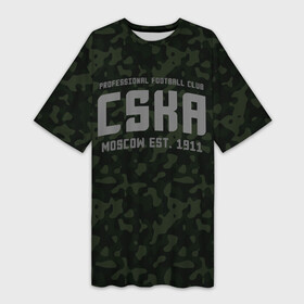 Платье-футболка 3D с принтом PFC CSKA ,  |  | cska | pfc cska | пфк цска | рпл | рфпл | футбол | цска