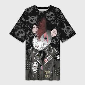 Платье-футболка 3D с принтом Крыса в косухе ,  |  | anarchy | clothes | cool | earring | hairstyle | hamster | icon | jacket | mohawk | mouse | music | muzzle | piercing | punk | rat | riveting | rock | skull | spikes | анархия | значок | ирокез | к | клепки | круто | крыса | куртка | музыка | мышь