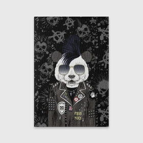 Обложка для паспорта матовая кожа с принтом Панда в косухе , натуральная матовая кожа | размер 19,3 х 13,7 см; прозрачные пластиковые крепления | Тематика изображения на принте: anarchy | bear | color | cool | icon | jacket | mohawk | music | panda | piercing | punk | purple | rock | skull | white | аксессуар | анархия | белый | значок | ирокез | круто | куртка | медведь | музыка | одежда | очки | панда | панк |